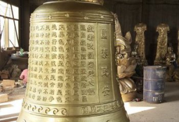 國(guó)泰民安銅鐘雕塑-鑄銅工藝制作