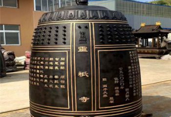 仿古彩繪工藝銅鐘雕塑