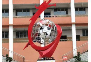 地球儀雕塑預定，校園雕塑，不銹鋼地球儀噴泉雕塑承接