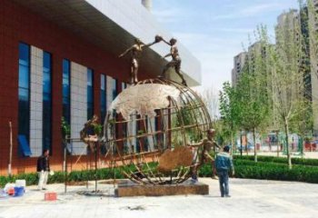 地球儀雕塑精選，歐式風格，藝術地球儀人物雕塑指用