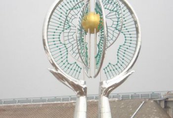 地球儀雕塑優(yōu)價，村標概念，手托地球儀雕塑廠家精品