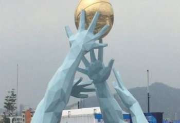 戶外地球儀擺放通用，陸地擺件，景觀手托地球儀雕塑優選