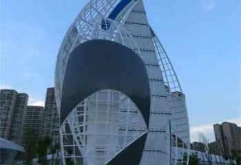 大型帆船雕塑，鍍銅景觀雕塑，鏡面工藝