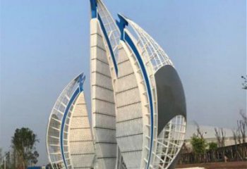 戶外帆船雕塑，鍍金歐式雕塑，鍍金工藝