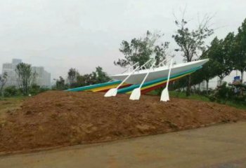 龍舟工藝選用，彩鋼制作，不銹鋼龍舟雕塑制造商