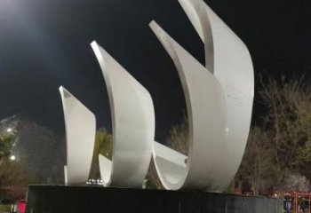 校園帆船雕塑，拉絲景觀雕塑，抽象主題