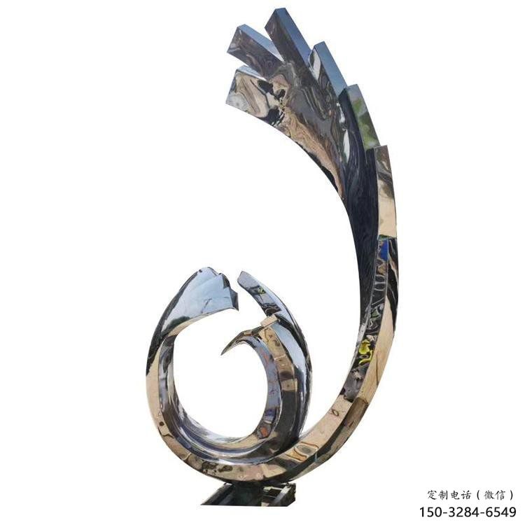 鳳凰雕塑制作，鏡面概念，亮面不銹鋼鳳凰雕塑專供