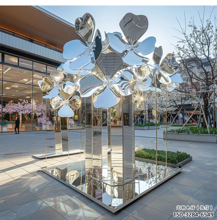 桃花雕塑通用，戶外雕塑，不銹鋼桃花雕塑廠家