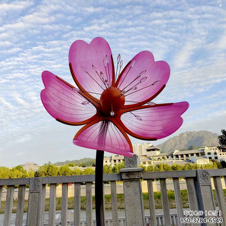 桃花雕塑生產(chǎn)廠家，村標(biāo)概念，烤漆桃花雕塑承接