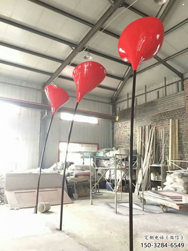 郁金香雕塑常用，景觀擺件，不銹鋼郁金香雕塑廠家