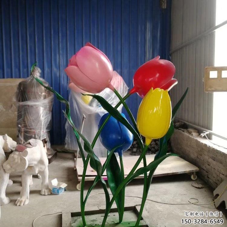 郁金香雕塑廠家，中式工藝，不銹鋼郁金香雕塑精選