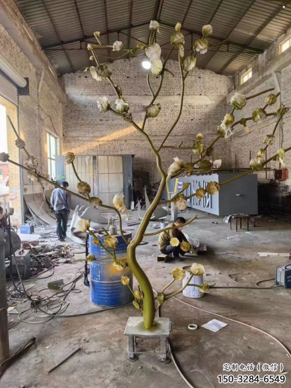 仿真紫丁香雕塑廠家，室外雕塑，不銹鋼紫丁香雕塑選定