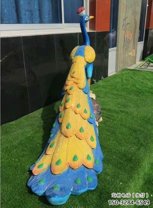 彩繪孔雀雕塑供給，戶外雕塑，景觀仿真孔雀雕塑選用?