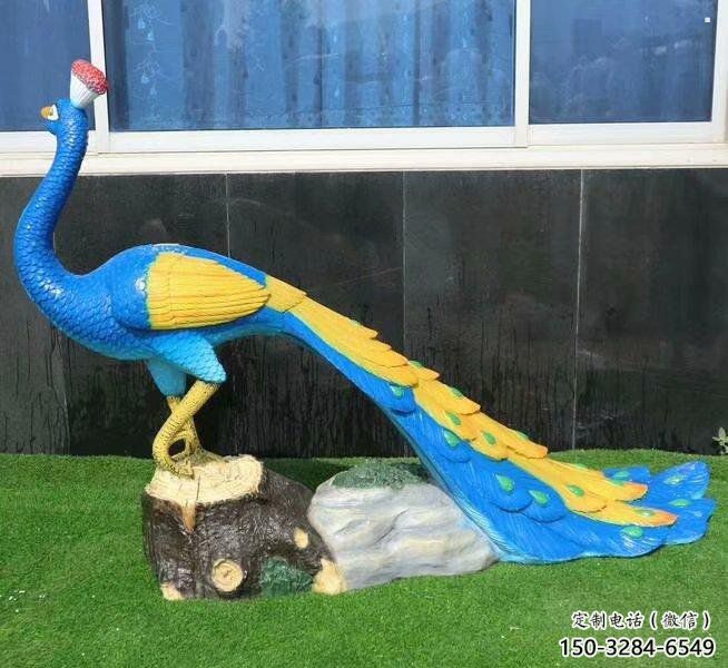 彩繪孔雀雕塑供給，景區雕塑，仿真孔雀雕塑優選
