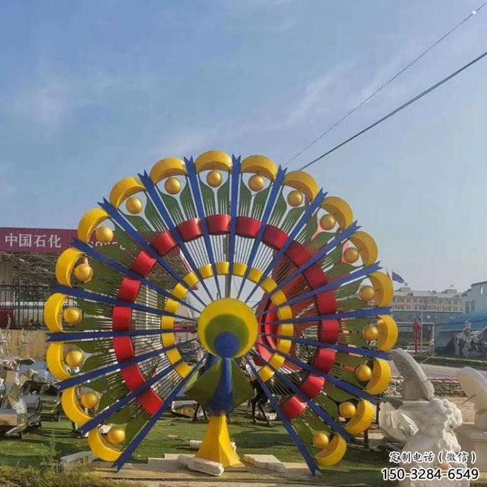 孔雀開屏雕塑訂做，室外軟裝，孔雀開屏雕塑供應