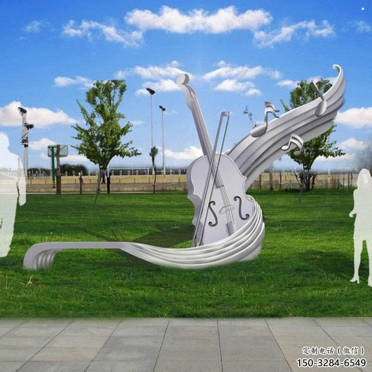 提琴雕塑特供，標識雕塑，不銹鋼提琴雕塑生產