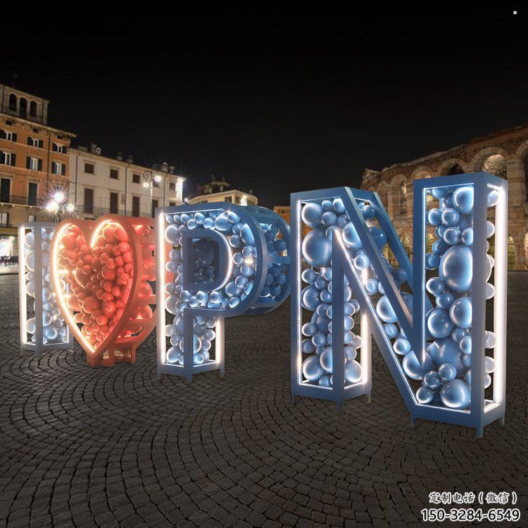 文化Love雕塑廠家，景區雕塑，城市不銹鋼Love雕塑提供