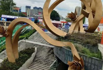 櫻花雕塑優選，陸地擺件，不銹鋼櫻花雕塑廠家