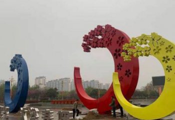 櫻花雕塑制造商，美陳雕塑，不銹鋼櫻花雕塑訂做廠家