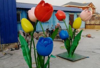 郁金香雕塑廠家，露天雕塑，不銹鋼郁金香雕塑選用