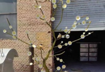 紫丁香雕塑制造商，露天雕塑，不銹鋼紫丁香雕塑訂做廠家