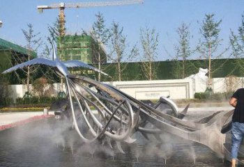 白鋼孔雀雕塑精選，景觀概念，不銹鋼孔雀雕塑廠家