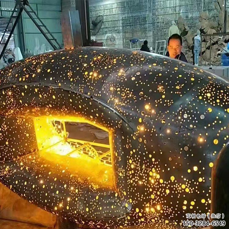 方孔球雕塑承接，街景小品，不銹鋼方孔球雕塑訂做