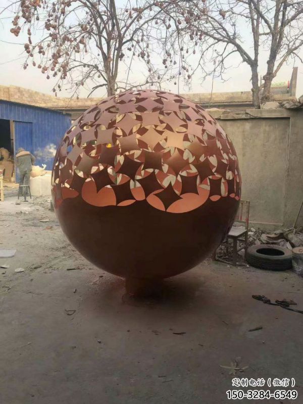 鏤空球雕塑生產，城區小品，烤漆鏤空球雕塑標準