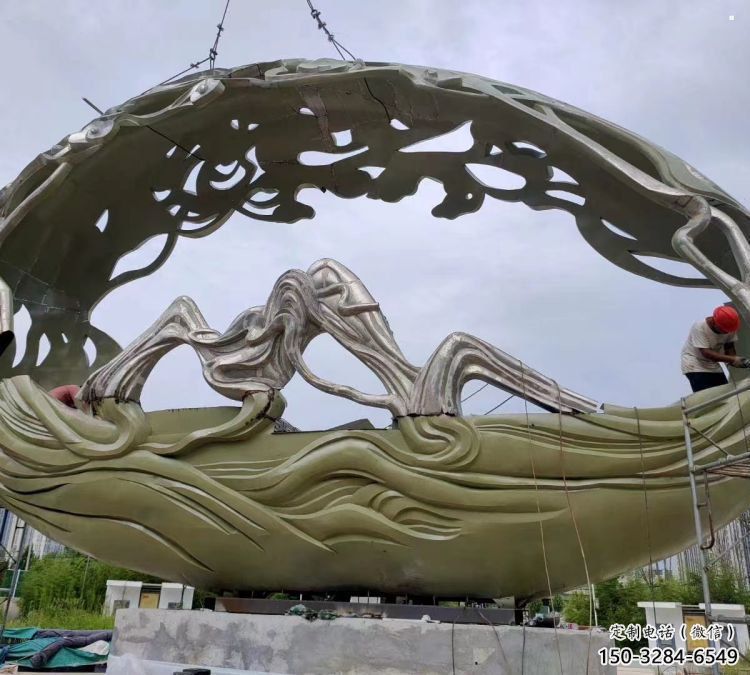 空心球雕塑點擊，城區小品，鏤空空心球雕塑承接