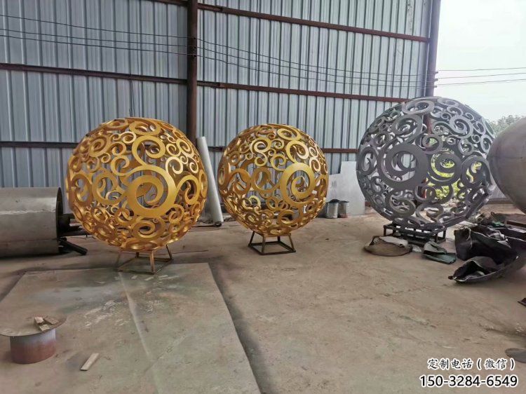 燈光球雕塑制造，廣場雕塑，制造不銹鋼燈光球雕塑廠家