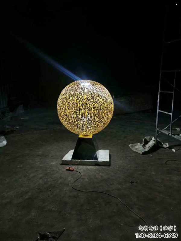 燈光球雕塑制作，景觀雕塑，不銹鋼燈光球雕塑廠家