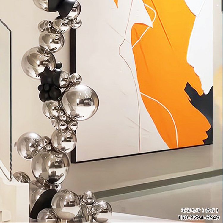 分子球雕塑定制，室外軟裝，不銹鋼分子球雕塑生產(chǎn)商