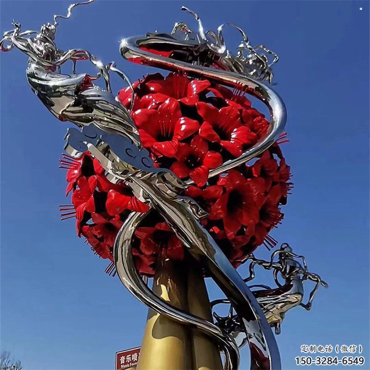 花球雕塑精選，彩鋼制作，不銹鋼花球雕塑標(biāo)準(zhǔn)廠家