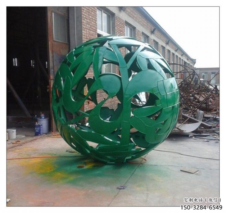 花紋球雕塑廠家，水景雕塑，不銹鋼花紋球雕塑觀賞型