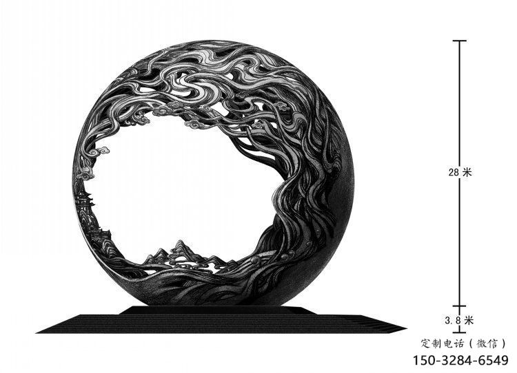 景觀球形雕塑精選，歐式風格，門口不銹鋼球形雕塑選定