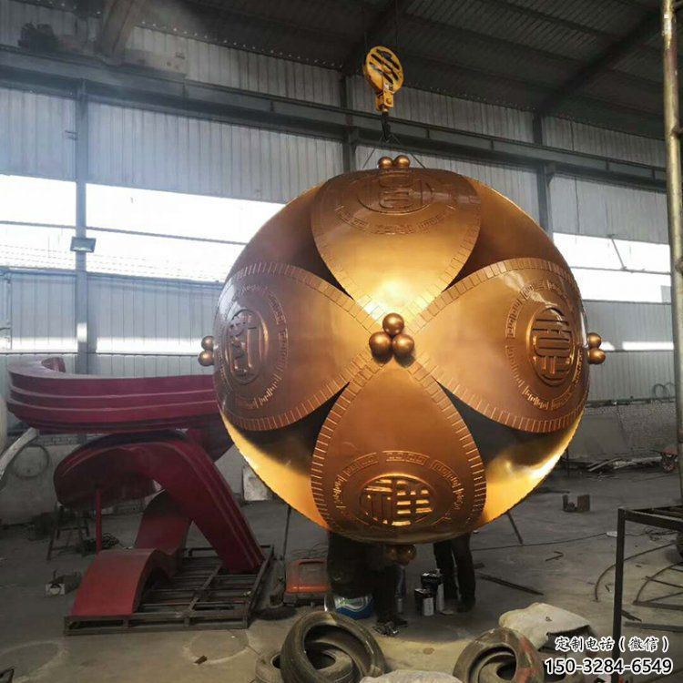 繡球雕塑優價，酒店擺件，不銹鋼繡球雕塑廠家指用