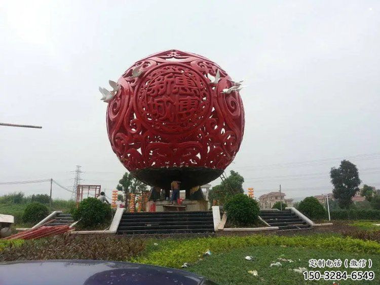 圓球雕塑服務商，街道標識，景觀烤漆圓球雕塑定制