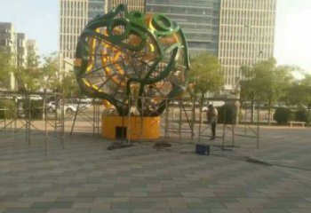 鏤空球雕塑制造商，動態雕塑，烤漆鏤空球雕塑精品