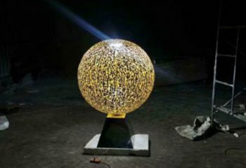 燈光球雕塑制作，景觀雕塑，不銹鋼燈光球雕塑廠家