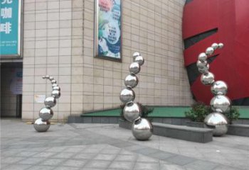 分子球雕塑訂做，公園雕塑，不銹鋼分子球雕塑提供