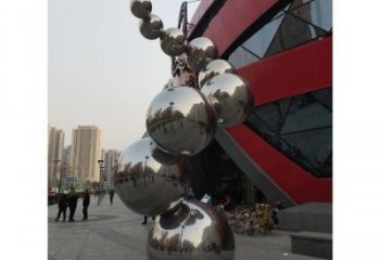 分子球雕塑訂做，景觀雕塑，不銹鋼分子球雕塑提供