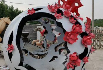 鏤空花球雕塑定價(jià)，廣場(chǎng)雕塑，不銹鋼花球雕塑廠家