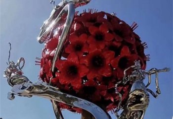 花球雕塑制作，鍛造工藝，不銹鋼花球雕塑選用