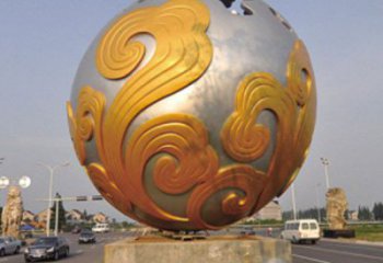 花紋球雕塑廠，景觀雕塑，不銹鋼花紋球雕塑制作承接