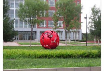 大型花紋球雕塑選用，陸地?cái)[件，不銹鋼花紋球雕塑廠家