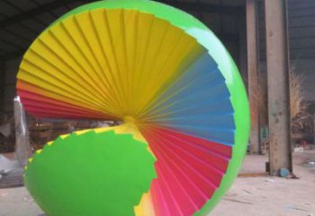 花紋球雕塑廠家，彩鋼制作，大型不銹鋼花紋球雕塑定做