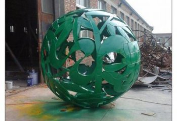 花紋球雕塑廠家，水景雕塑，不銹鋼花紋球雕塑觀賞型