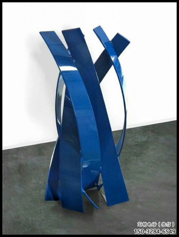 烤漆絲帶雕塑供應，花園小品，不銹鋼絲帶雕塑展品