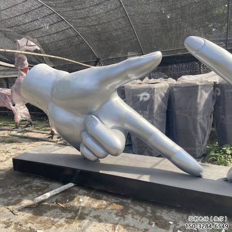 剪刀手雕塑訂做，校園雕塑，不銹鋼剪刀手雕塑廠家