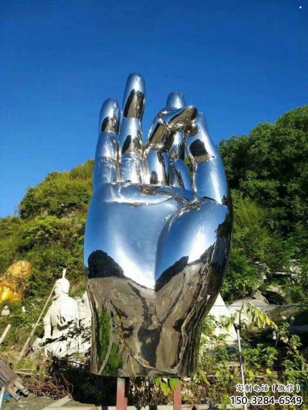 手拈花雕塑定做，廣場雕塑，不銹鋼手拈花雕塑提供